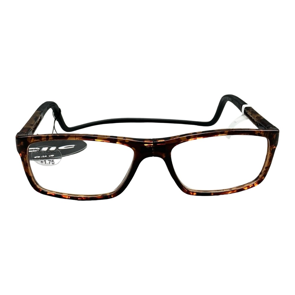 CliC Nashi Tortoise +1.75 Magnetic Front Connect Reading Glasses Soft Band